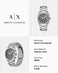 Armani Exchange - Silver Tone Chronograph Watch