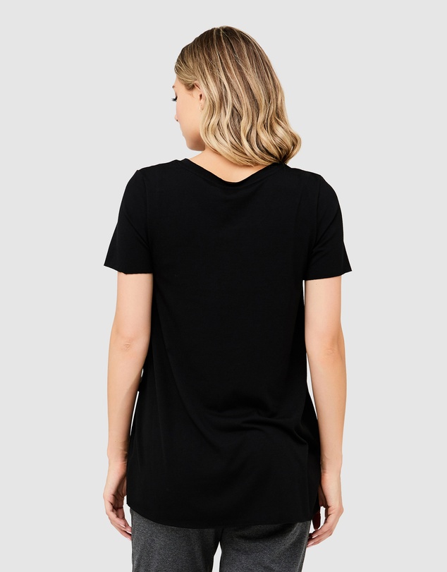 Ripe Maternity - Short Sleeve Raw Edge Nursing Top