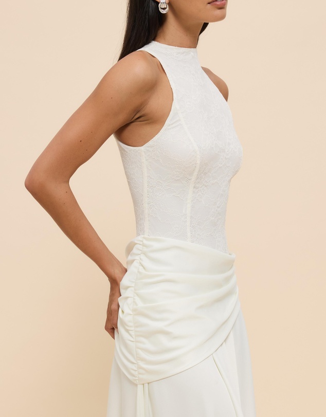 CHANCERY - Layla High Neck Lace Panelled Maxi Dress