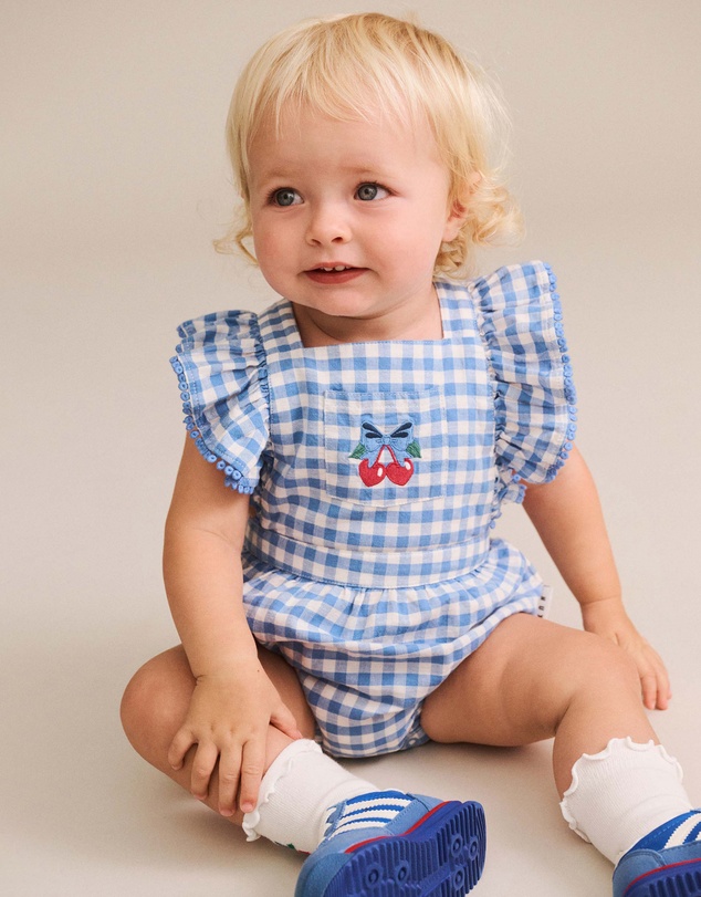 Huxbaby - Gingham Bow Playsuit - Babies