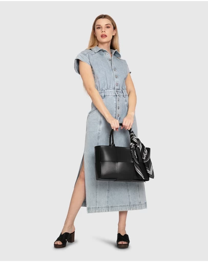 Belle & Bloom - Sundown Denim Midi Shirt Dress