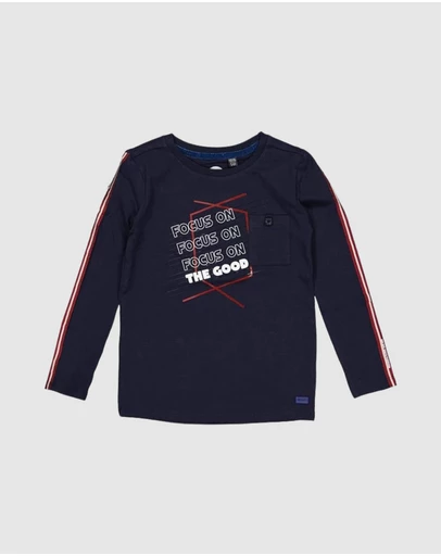 Quapi - Kas Long Sleeve Contrast Tape T-Shirt - Kids-Teens