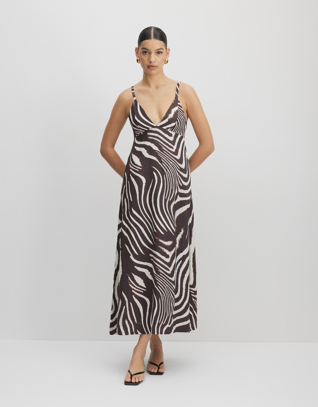 AERE - Bettina Linen Midi Dress
