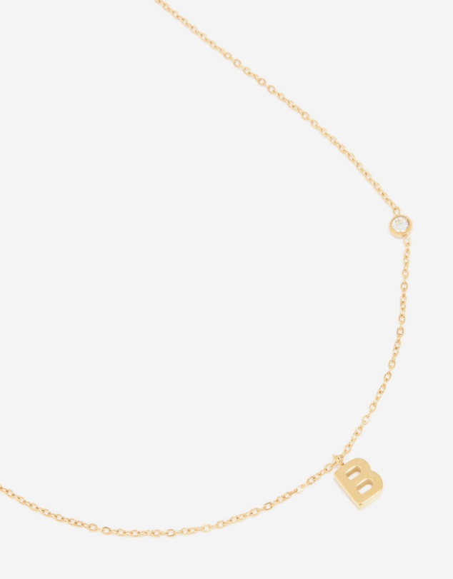 Lovisa - Waterproof Gold Plated Stainless Steel Letter B Dainty Pendant Necklace