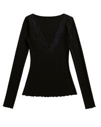 Style Addict - Lia Lace Trim Long Sleeve Top