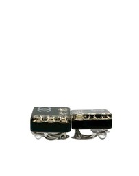 Pre-Loved by Azura Reborn - Pre-Loved CC Resin Rhinestone Square Clip On Earrings