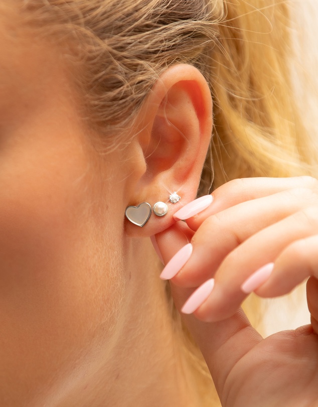 Mestige - Starlight Trio Earrings Set - Silver Plated