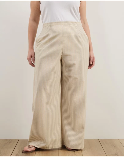 Atmos&Here Curvy - Charlie Wide Leg Stripe Pants