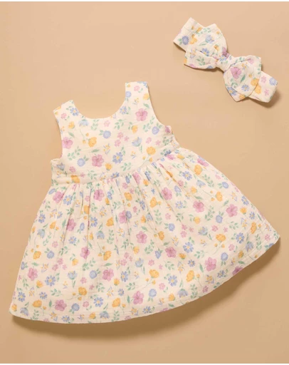 Purebaby - Sofia Bow Dress -Kids-Babies