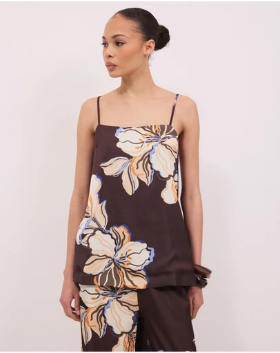 Calli - Ivy Floral Print Satin Top