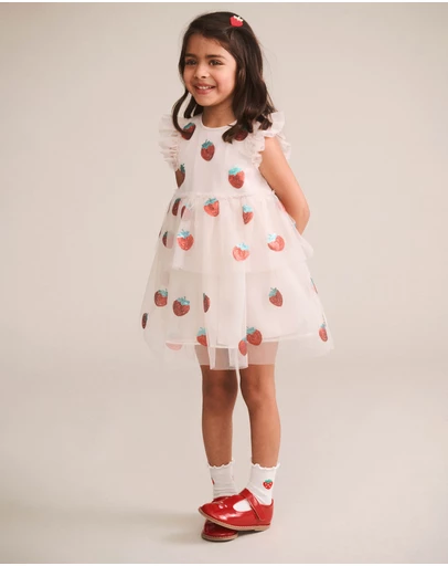 Huxbaby - Sequin Strawberry Tulle Dress