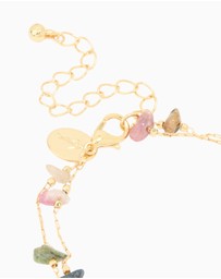 Lovisa - Gold Plated Multicoloured Semi Precious Stone Chip Layered Bracelet