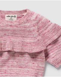 Wilson & Frenchy - Rhubarb And Cream Knitted Ruffle Jumper - Babies