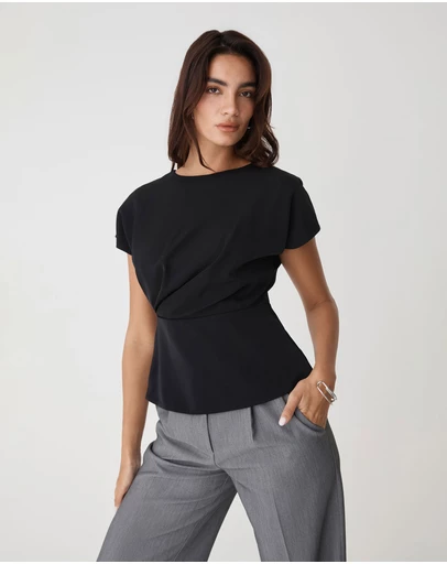 Forcast - Bonnie Gathered Peplum Top