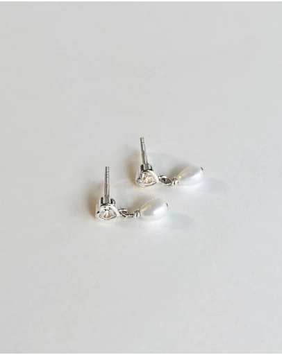 SAINT VALENTINE - True Love Pearl Studs - Silver