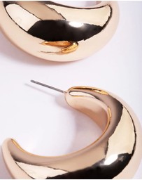 Lovisa - Gold Thick Puff Hoop Earrings