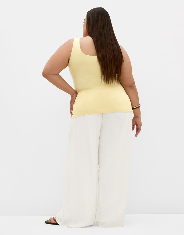 City Chic - Plus size Ameila Scoop Neck Tank - lemon drop