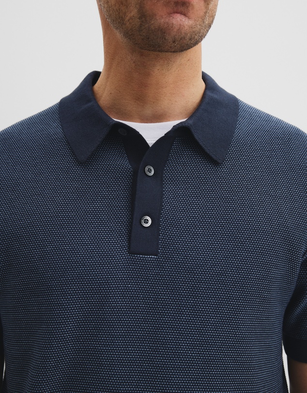 Country Road - Cotton Blend Silk Textured Knit Polo
