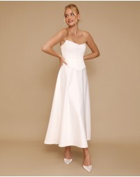 Six Stories - Satin Corset Midi Dress