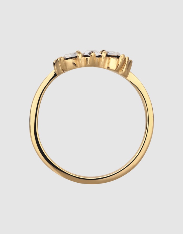 Elli Jewelry - Swarovski® Crystal Crown Ring in Gold-Plated 925 Silver