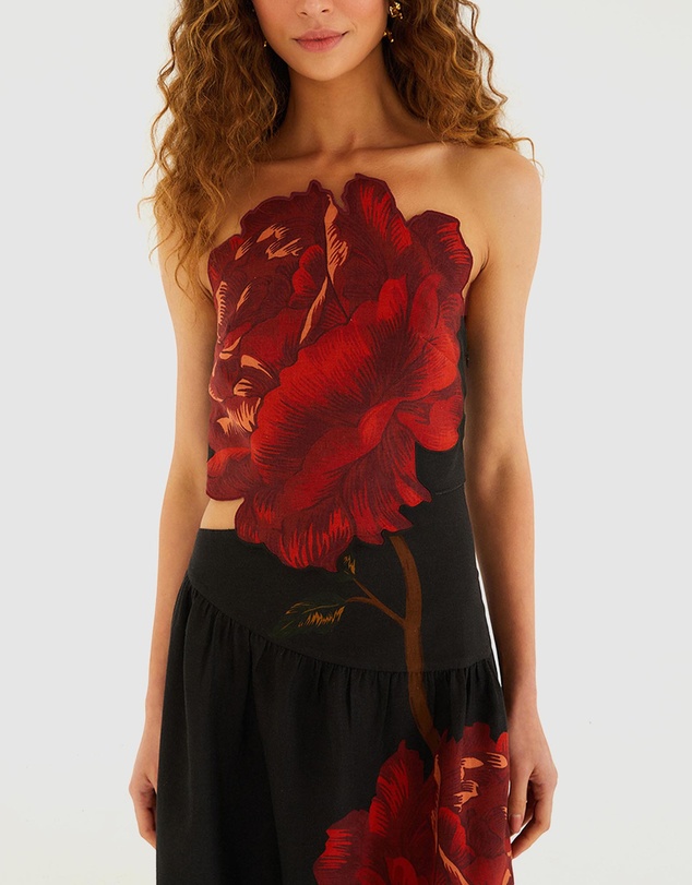 Farm Rio - Artisanal Strapless Midi Dress