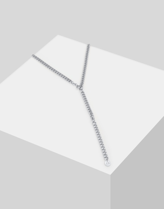 Elli Jewelry - Necklace Curb Y-Chain Layerlook Adjustable in 925 Sterling Silver