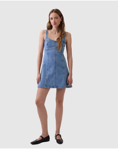 GAP - Sleeveless Paneled Denim Mini Dress