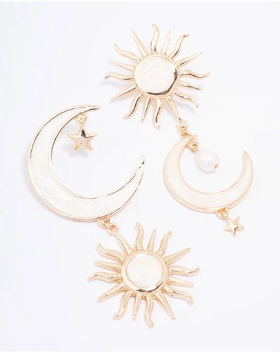Lovisa - Gold Celestial Marble Drop Earrings