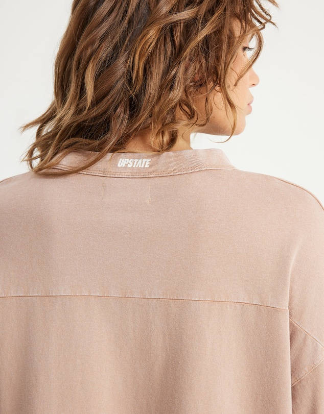 Upstate - Retro Sport Long Sleeve Tee - Moccha