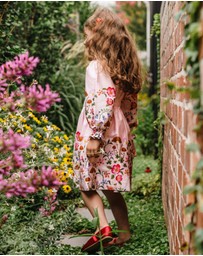 Fleur Harris - 'Toadstool Border' Serene Shirt Dress in Peach