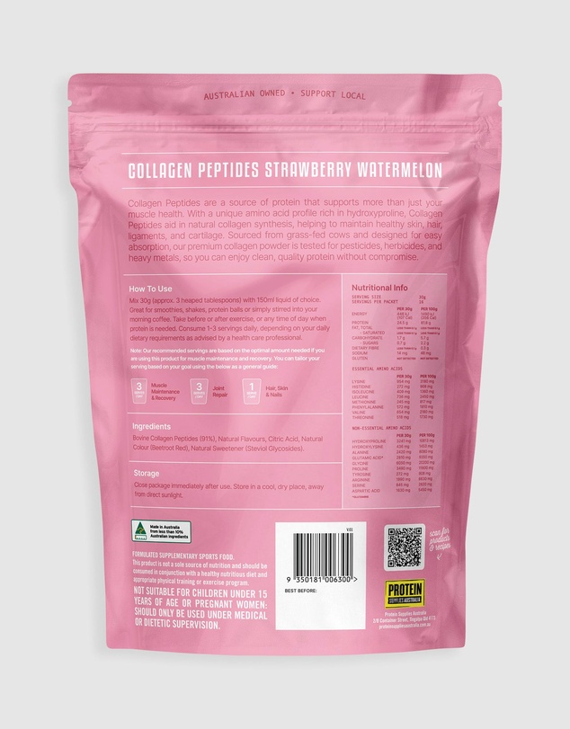 Protein Supplies Australia - Strawberry Watermelon Collagen Peptides - 500g