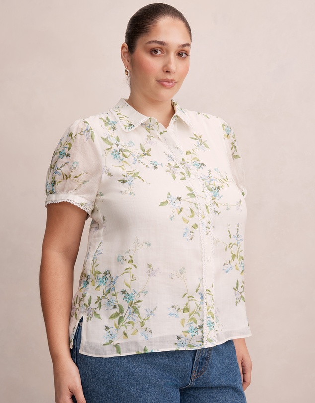 Forever New Curve - Posie Curve Lace Detail Blouse