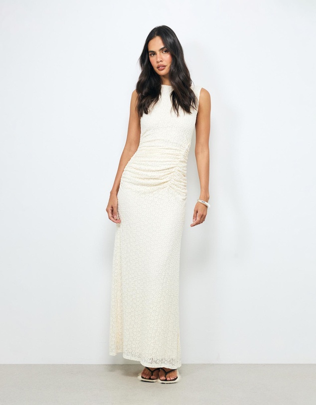 AERE - Raven Lace Jersey Maxi Dress