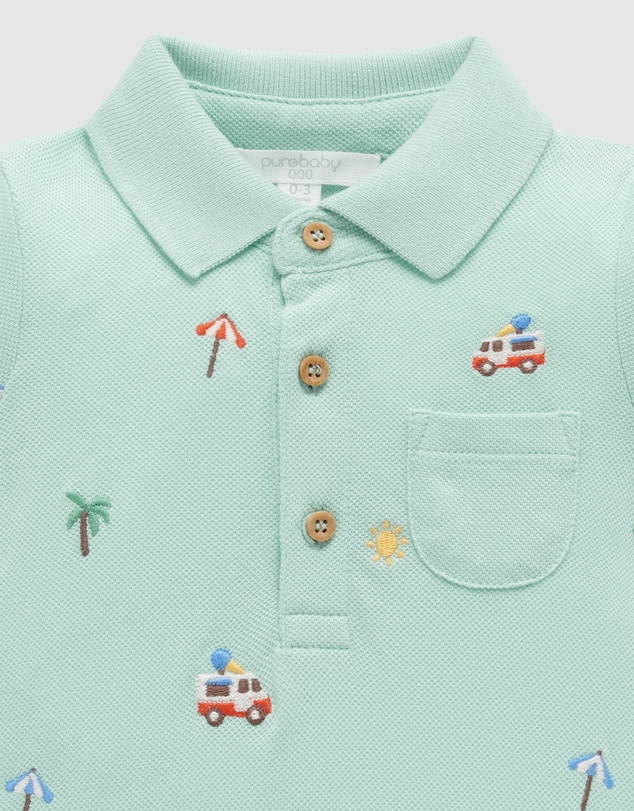 Purebaby - Polo Growsuit -Kids-Babies