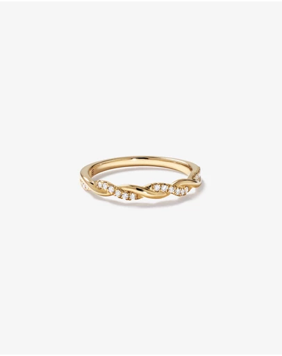 Michael Hill - 0.11 Carat TW Diamond Twist Wedding Ring in 14kt Yellow Gold