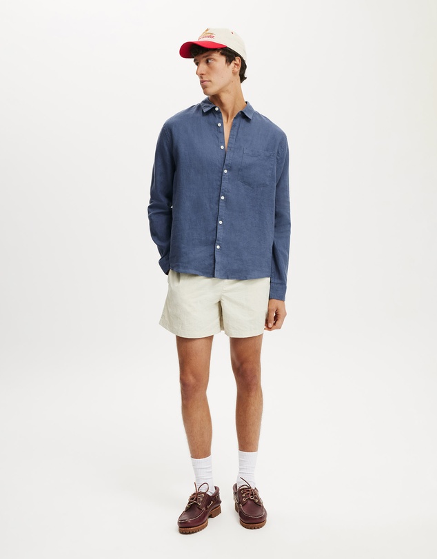 Cotton On - Relaxed Linen Long Sleeve Shirt