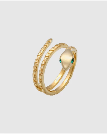 Elli Jewelry - Crystal Band Ring in Gold-Plated 925 Silver