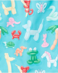 Boardies - Boardies Balloon Animals Teal Mid Length Swim Shorts