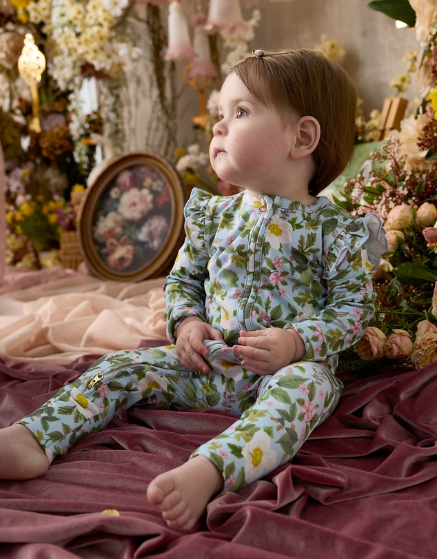Fleur Harris - 'Heirloom Treasures' Precious Frill Coverall in Soft Teal