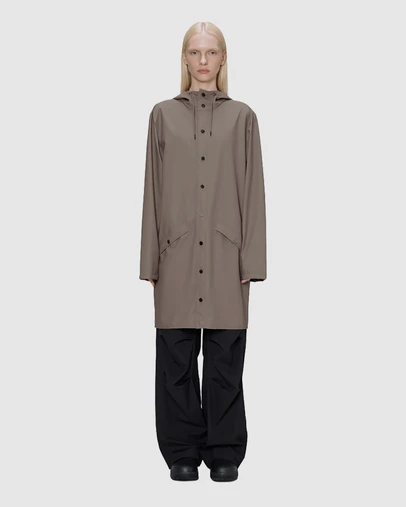 RAINS - Women's Long Jacket Waterproof Raincoat Cinder