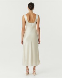 Third Form - Satin Gather Bra Bias Slip Dress
