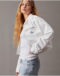 Calvin Klein Jeans - Cropped Zip Up Denim Jacket