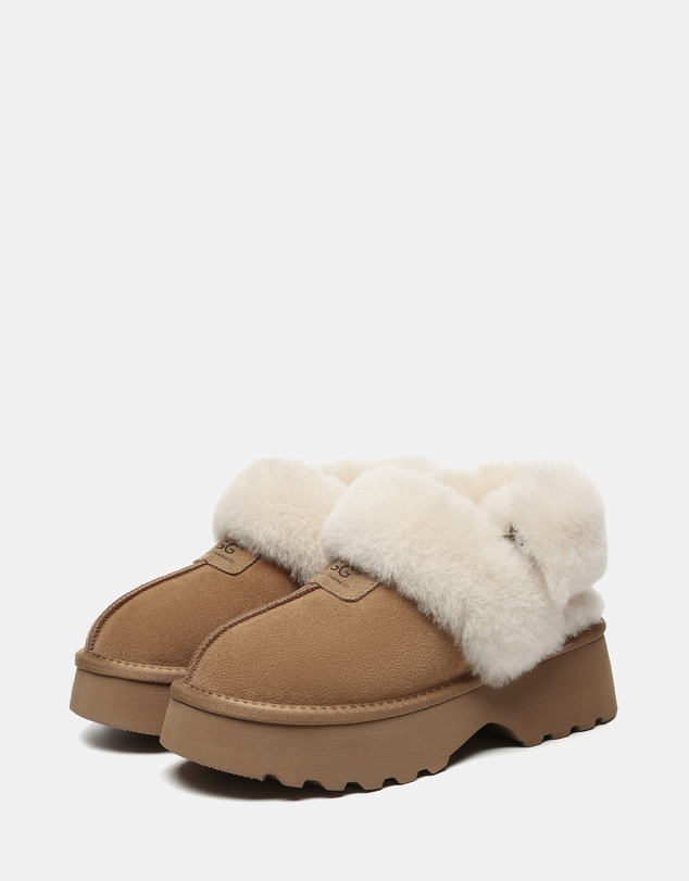 EVERAU - Australian Shepherd Ugg Muna Platform Cow Suede Upper House Shoes