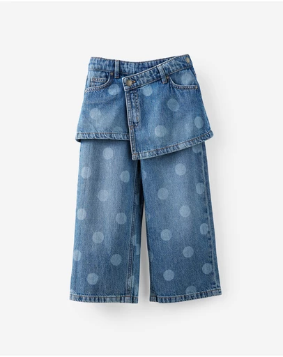 Cotton On Kids - Super Wide Leg Skirt Denim Jean
