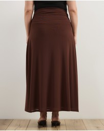 Atmos&Here Curvy - Valentia Belted Mesh Maxi Skirt
