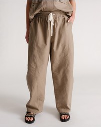 Decjuba - D-Luxe Linen Blend Barrel Pants