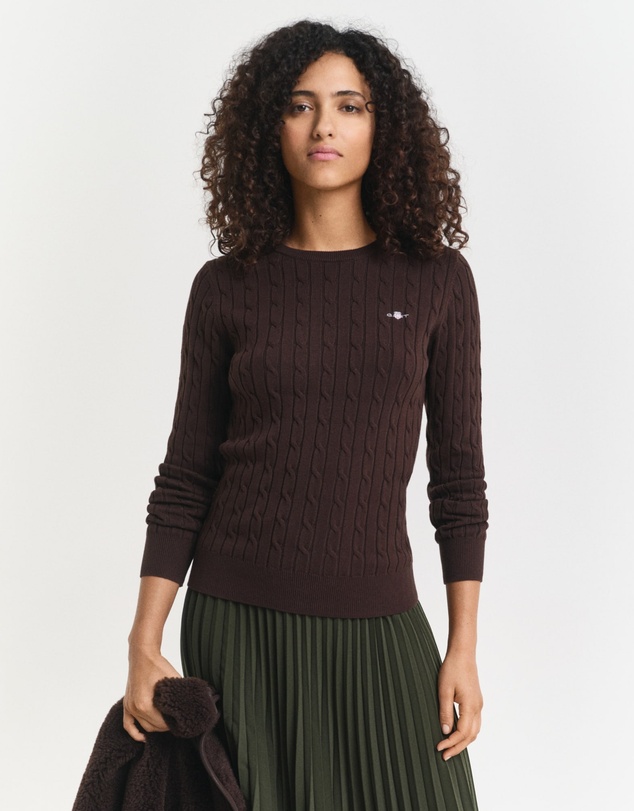 Gant - Stretch Cotton Cable Crew Neck Knit