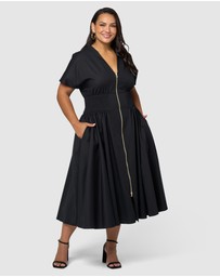 Something 4 Olivia - Octavia Zip Front Midi Dress