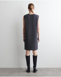 COS - Boiled Wool V-Neck Mini Dress