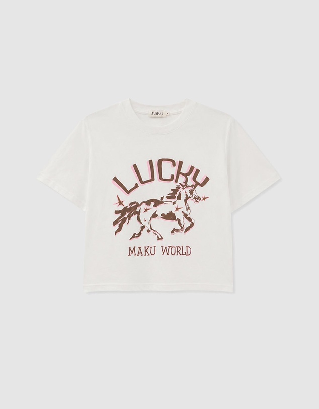 MAKU - Lucky Stars Boxy Crop Tee